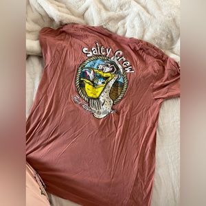 Large salty crew pink oversized tee